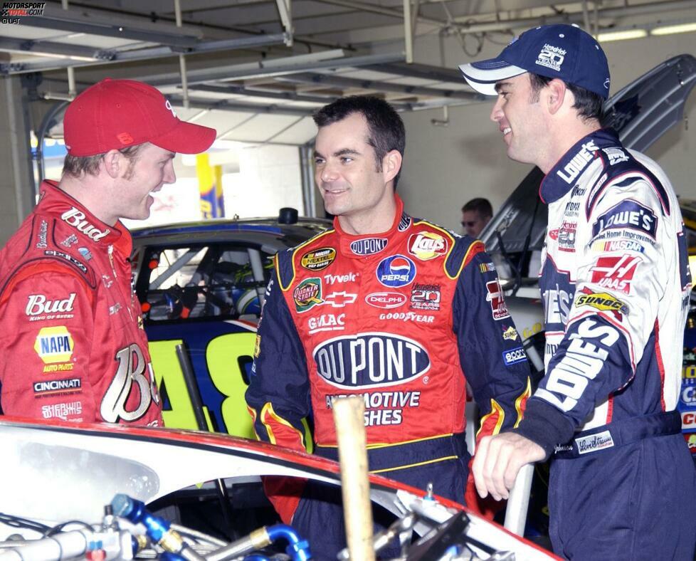 Herbst 2004 im Gespräch mit Jeff Gordon und Jimmie Johnson. Ob den NASCAR-Stars damals schon bewusst war, dass sie bald Teamkollegen werden?