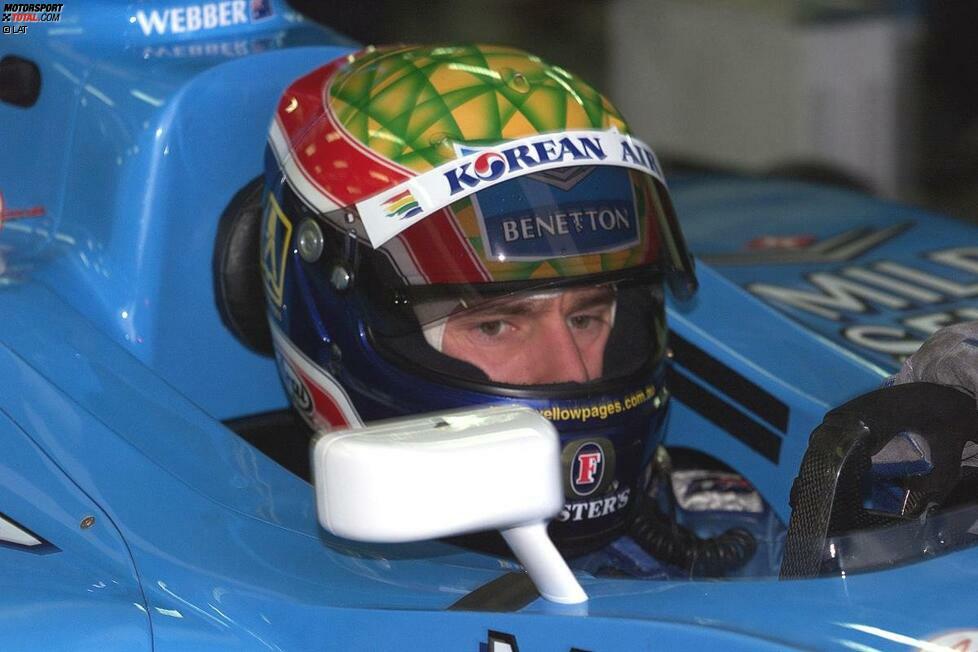 Mark Webber - hier im Jahr 2000 bei einem Test von Benetton - war noch einer der erfolgreicheren Kandidaten. Im Jahr 1997 fuhr der damals junge Australier auf den vierten Platz.