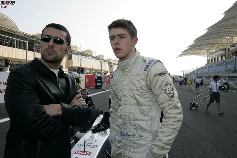 Auch um seinen aufstrebenden Cousin Paul di Resta kümmert sich Franchitti. Hier 2004 in Bahrain.