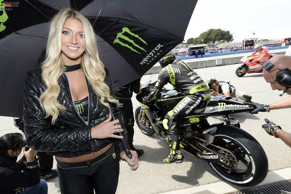 Blond passt natürlich bestens zu den gelben Farbtupfern im Design von Cal Crutchlow.