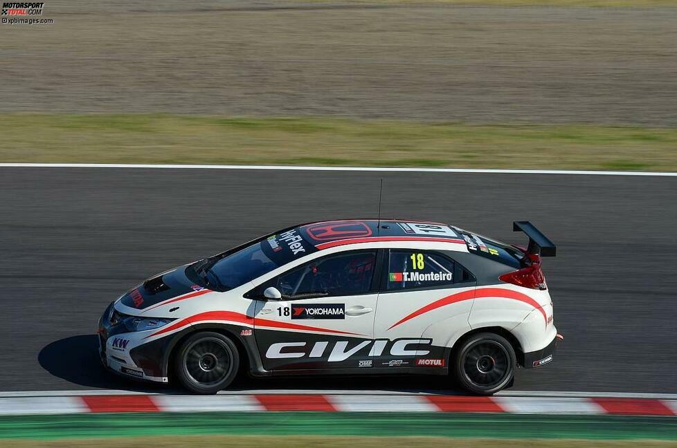 Und so sieht er aus, der neue Honda Civic. Tiago Monteiro verschafft dem von JAS gebauten Rennwagen in Suzuka das Debüt in der WTCC. Der Sprung in die Top 10 gelingt auf Anhieb - Honda punktet sofort.