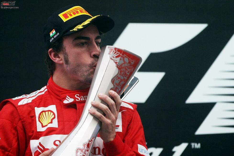 Fernando Alonso ist neben Sebastian Vettel der einzige andere Fahrer, der in Indien bisher ebenfalls immer auf dem Treppchen stand. Der Ferrari-Pilot hat 2011 den dritten Platz belegt, 2012 war er Zweiter.