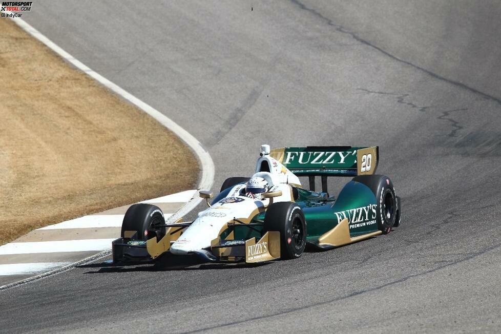 Auch bei Ed Carpenter und seinem Carpenter-Chevrolet gibt es die gleiche Farbkombination wie 2012: Weiß, grün und gold.