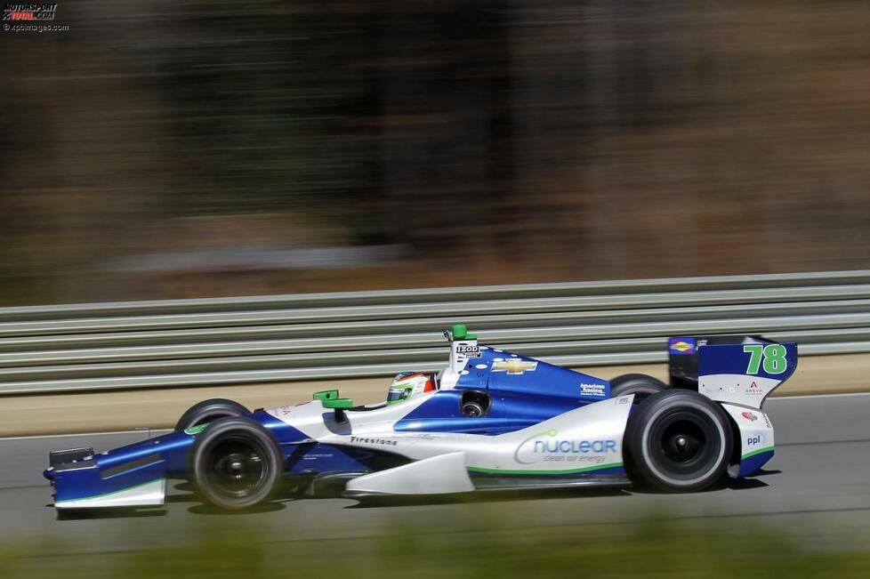 Weniger grün, dafür mehr blau: Simona de Silvestro zeigt in der neuen IndyCar-Saison 2013 bei KV Racing eine etwas veränderte Farbkombination. Ihre Startnummer 78 hat die Schweizerin freilich mitgenommen.