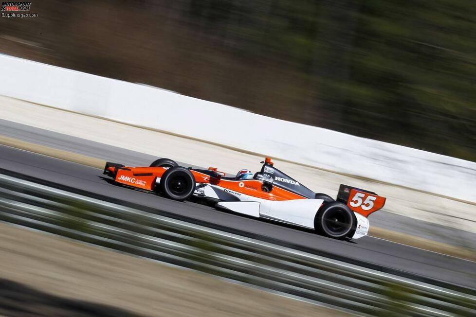 Tristan Vautier ist der zweite Pilot bei Sam Schmidt. Sein Dallara-Honda trägt die Startnummer 55 und ist in orange, schwarz und weiß gehalten. Sponsorenlogos fehlen noch.