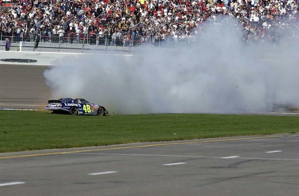 Natürlich gibt auch kleine Rückschläge: Rookie Johnson leistet sich aber nur ein paar Dreher (wie hier in Las Vegas 2003).