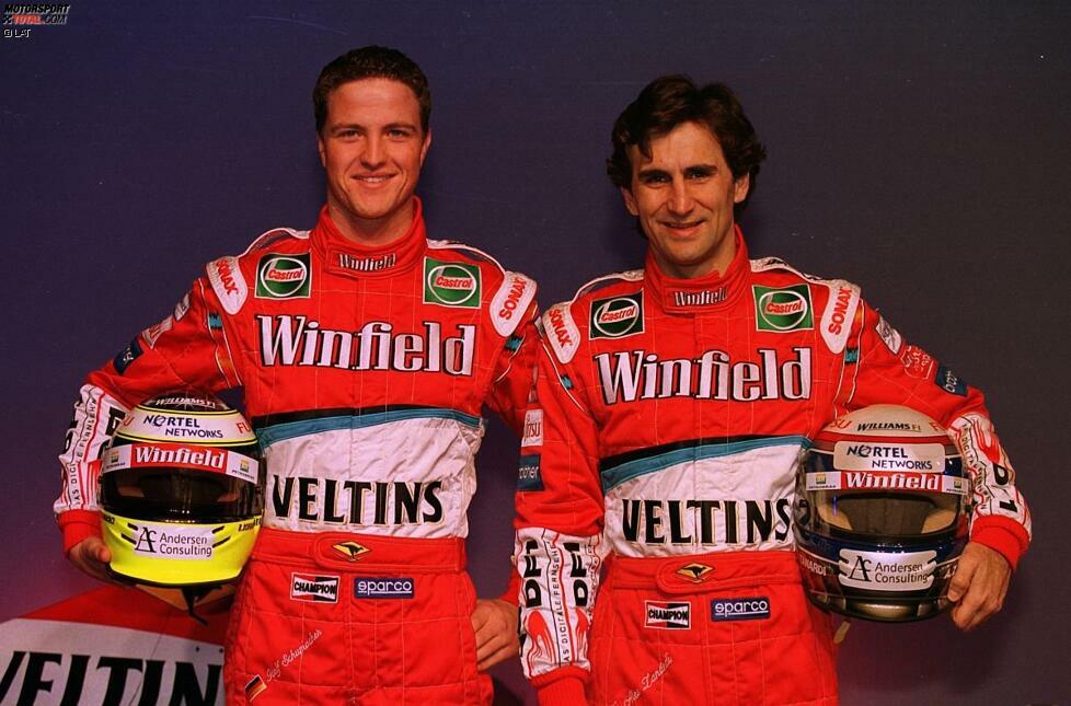 Gemeinsam mit Ralf Schumacher (links) bildete Alessandro Zanardi zwar ein schlagkräftiges Fahrerduo, doch Punkte holte 1999 nur der Deutsche. Zanardi erlebte ein wahres Seuchenjahr, schied in 16 Rennen insgesamt zehnmal aus und erzielte einmal einen siebten Platz als Saison-Bestleistung.