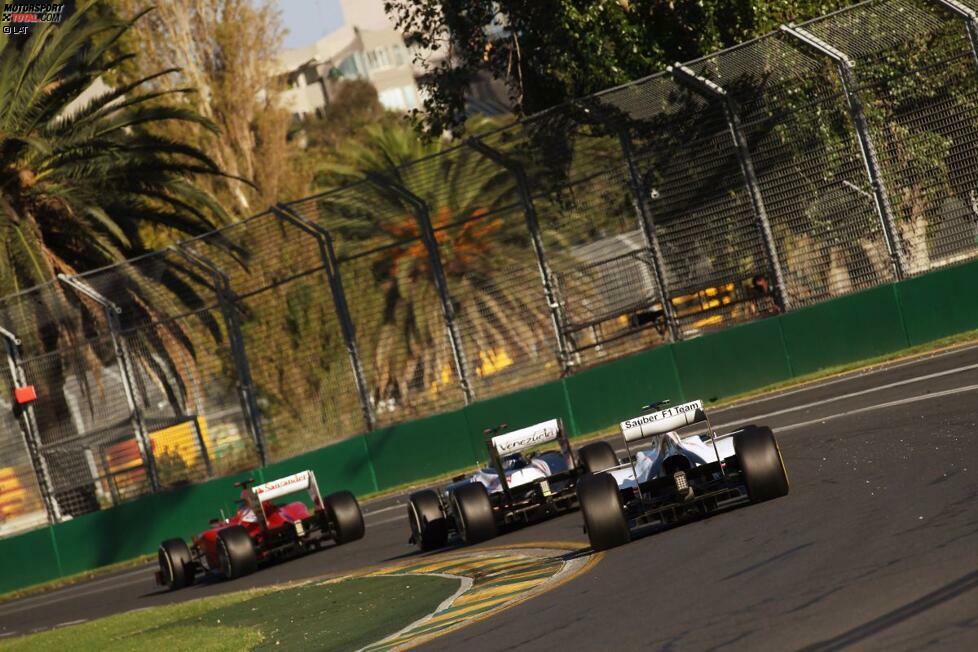 Saisonauftakt 2012: Williams scheint ein konkurrenzfähiges Auto gebaut zu haben und Maldonado befindet sich plötzlich auf der Jagd nach Größen wie Fernando Alonso - wirft das Auto (und die sicheren Punkte für Platz fünf oder sechs) in Melbourne aber in die Mauer.
