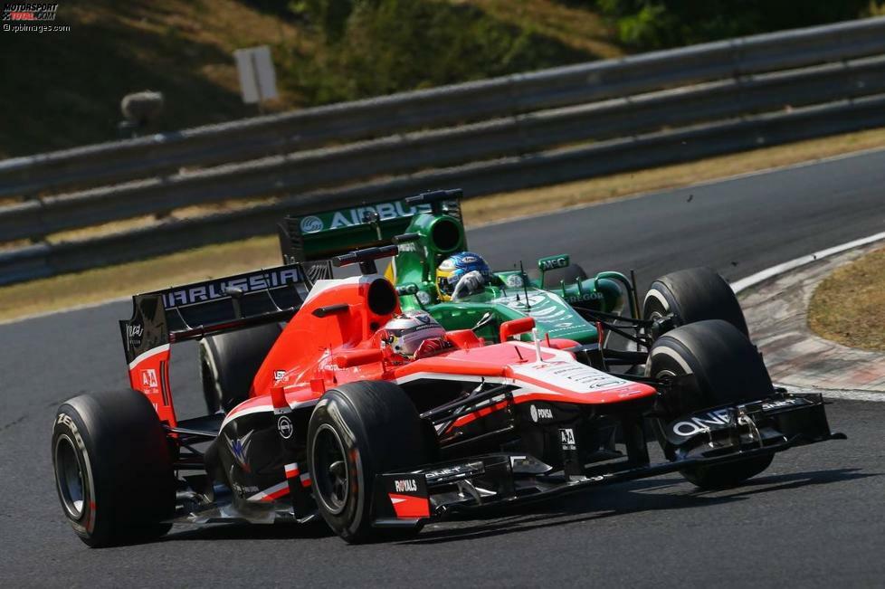 Sportliche Highlights sucht man jedoch vergebens. Wie in den Jahren zuvor kämpft Marussia auch in der Saison 2013 am Ende des Feldes gegen Caterham. Aufs Mittelfeld fehlen Marussia vor der Sommerpause im Durchschnitt zwei Sekunden pro Runde.