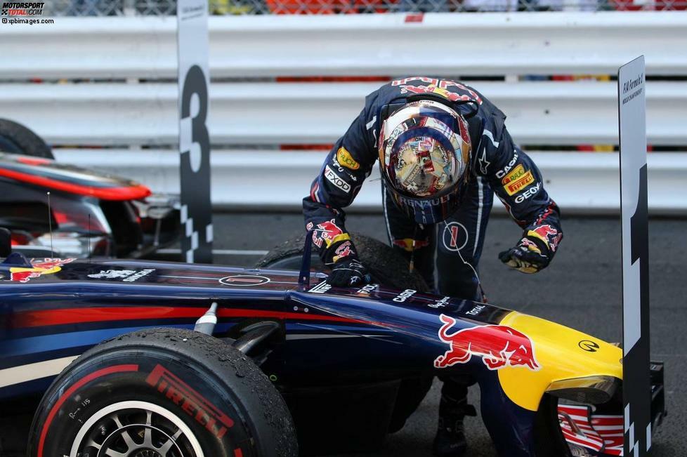2011: Wieder Red Bull, aber diesmal gewinnt Sebastian Vettel im Fürstentum. Jenson Button (McLaren) wird Zweiter vor Vorjahressieger Webber. Kurz vor Schluss muss das Rennen mit roten Flaggen unterbrochen und neu gestartet werden.