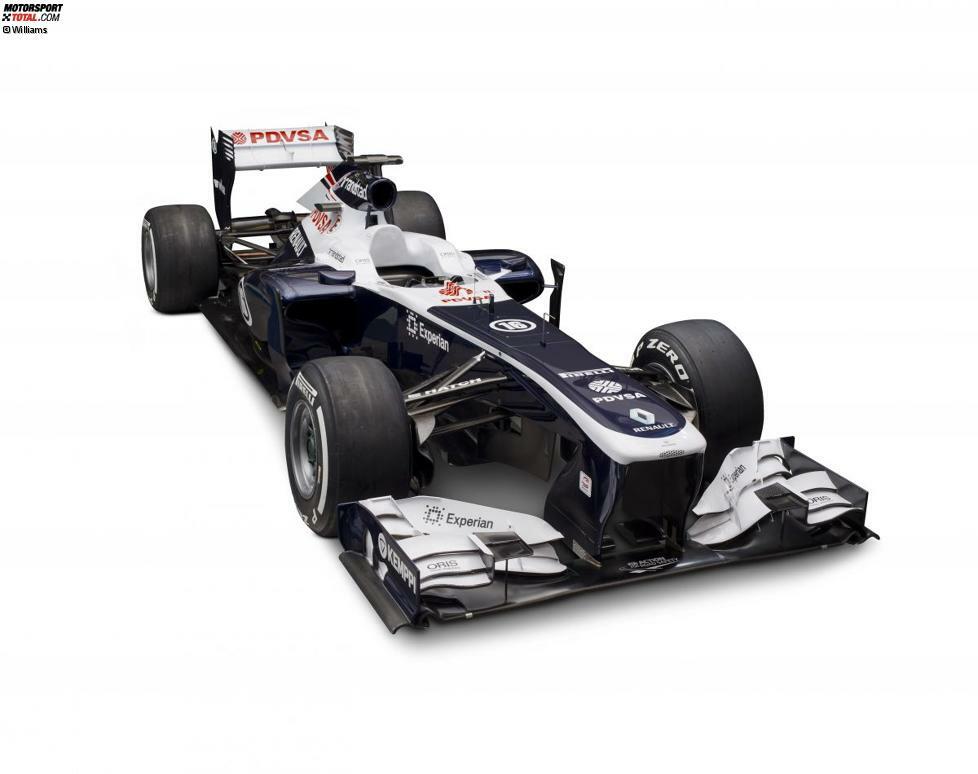 Williams-Renault FW35
Technischer Direktor: Mike Coughlan
Konstrukteurs-WM 2012: 8.
Fahrer-WM 2012: 15. (Pastor Maldonado)
Ziel 2013: Die guten Ergebnisse (Sieg in Barcelona) und Stärken des vergangenen Jahres konservieren und an Konstanz hinzugewinnen.