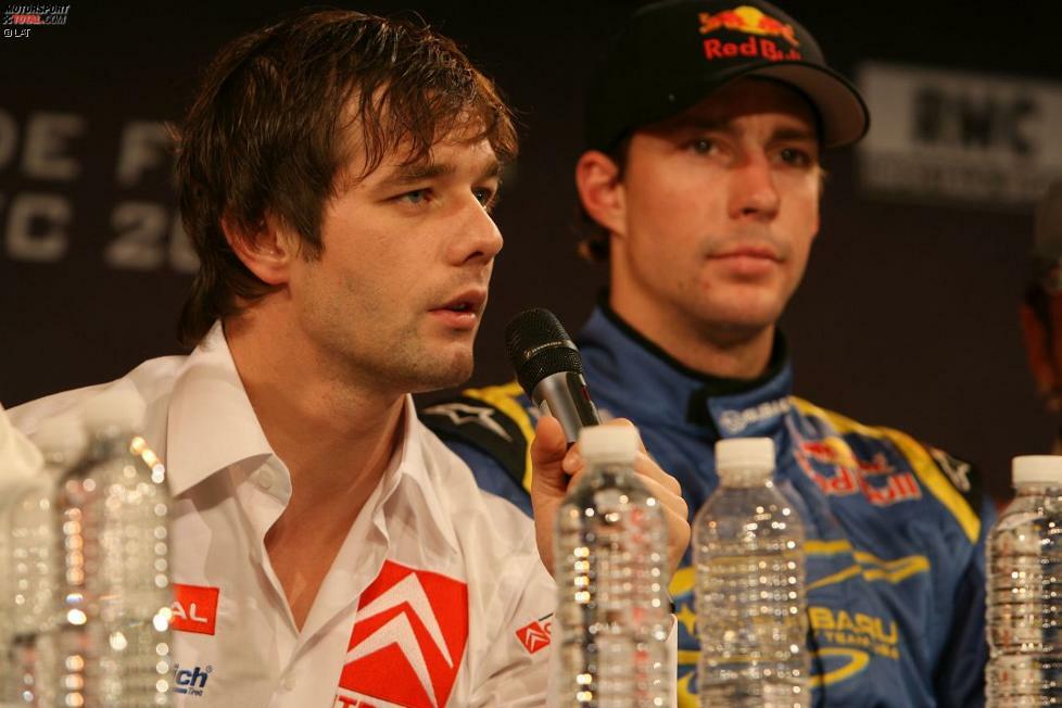 Nach und nach bekommt er auch Sympathien für vier Räder und nimmt einige Male beim Race of Champions teil. Hier 2006 in Paris mit Rallye-Legende Sebastien Loeb.