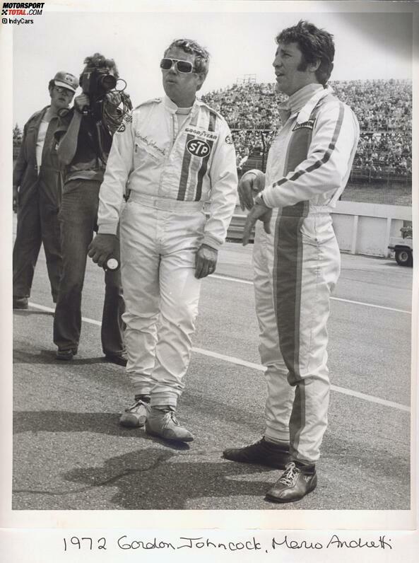 1972: Gordon Johncock und rechts Mario Andretti
