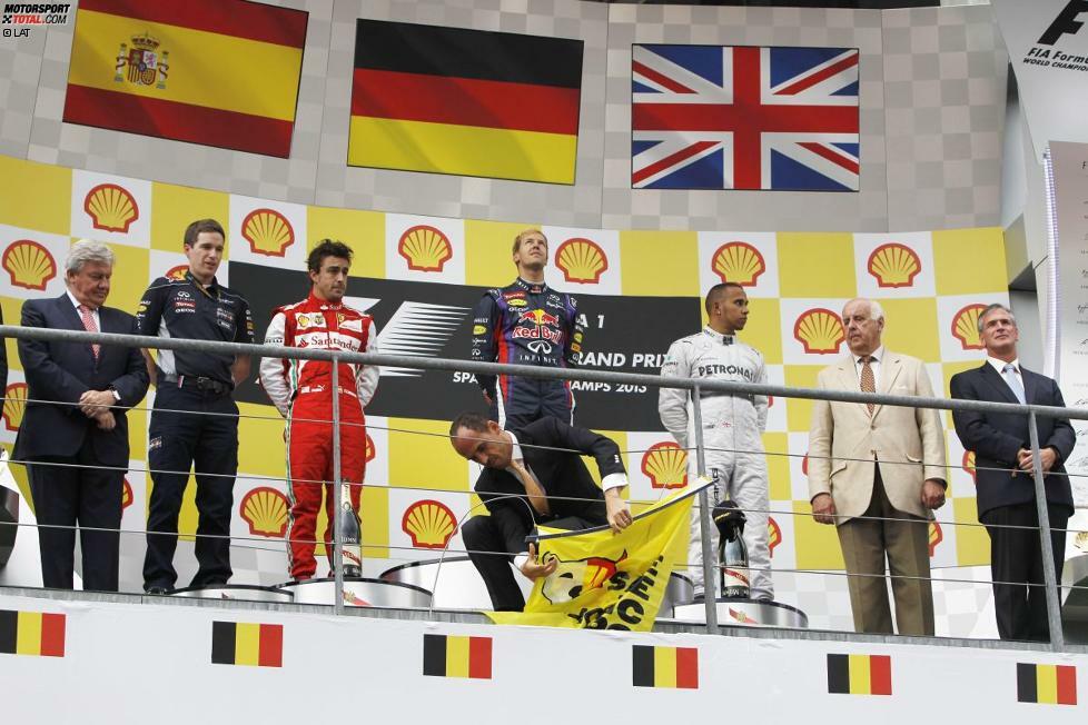 Seit der Saison 2013 gehört auch Sebastian Vettel dieser elitären Liga an: In Spa-Francorchamps beginnt er seine Siegesserie ungeachtet der Greenpeace-Proteste gegen den Hauptsponsor des Grand Prix, ...