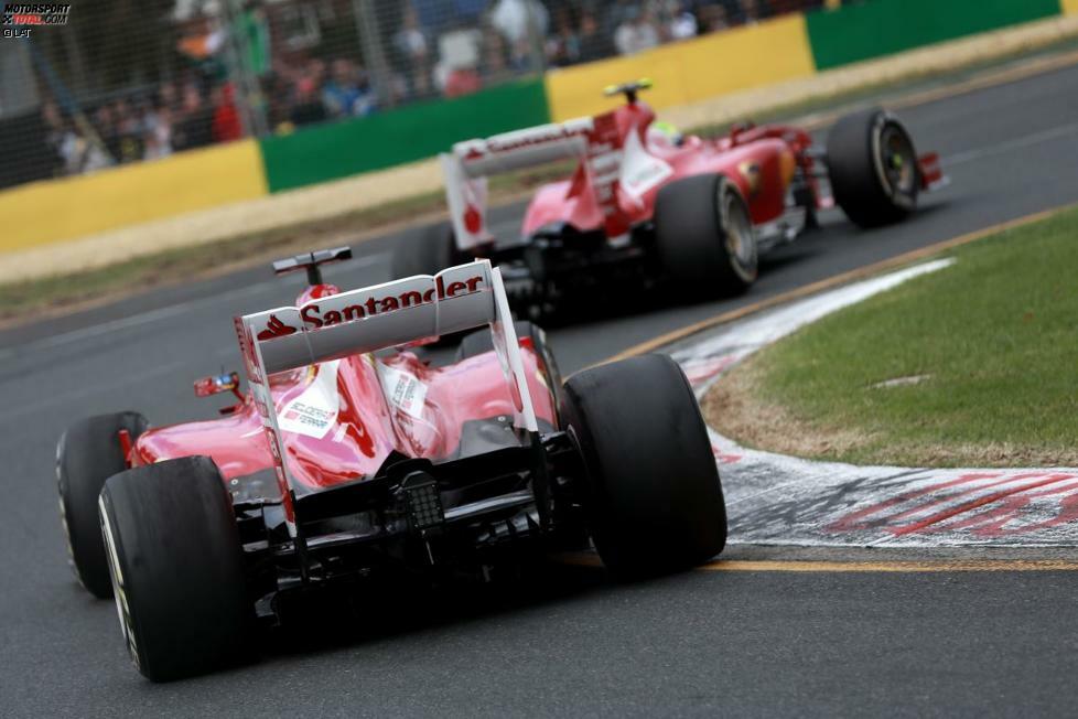 Die Überraschung beim Saisonauftakt in Melbourne: Fernando Alonso muss sich sowohl im Qualifying als auch im ersten Rennstint zunächst hinter Felipe Massa anstellen. Der Brasilianer wird vom vierten Startplatz letztendlich Vierter.