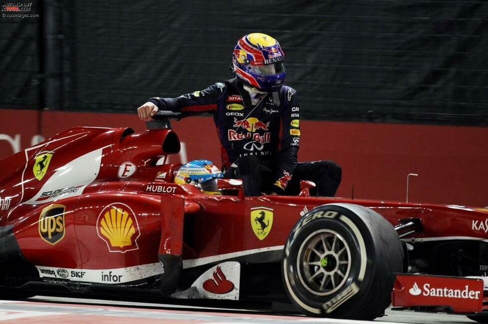 Nun können auch teaminterne Spannungen Vettels WM-Mission nicht mehr gefährden. Alonsos Sympathiebekunden zu Mark Webber gehen über gemeinsame Abendessen hinaus: Die 