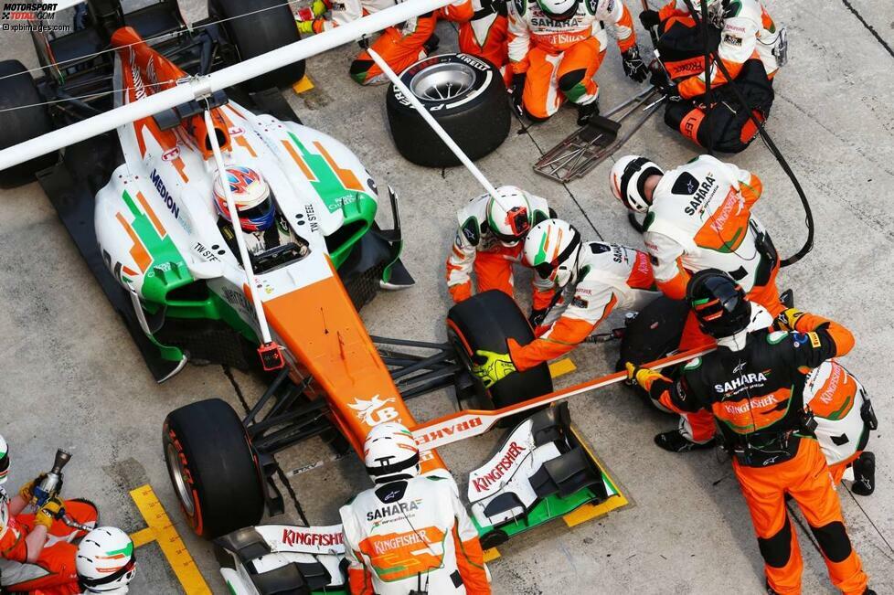 In Malaysia wird klar, wie schnell der Force India am Saisonbeginn unterwegs ist, als Sutil Bestzeit in Q2 erzielt. Trotzdem geht das Team am Ende leer aus, weil bei den Boxenstopps die Radmuttern klemmen - und beide Autos aus Sicherheitsgründen aus dem Rennen genommen werden müssen.