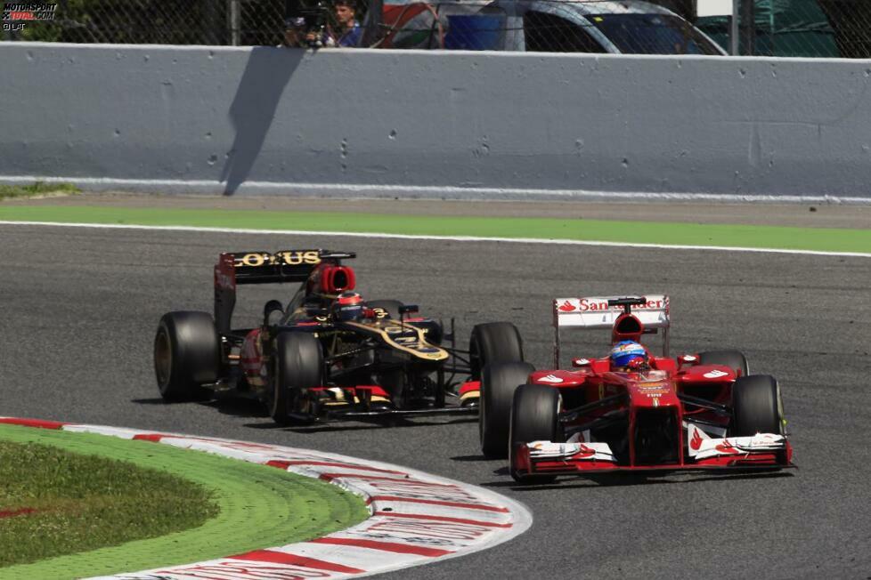 Räikkönen holt auch beim Europa-Auftakt in Barcelona Platz zwei hinter Lokalmatador Fernando Alonso und bleibt damit Sebastian Vettel in der Fahrer-WM auf den Fersen. Der Rückstand beträgt nach fünf Rennen nur vier Punkte.