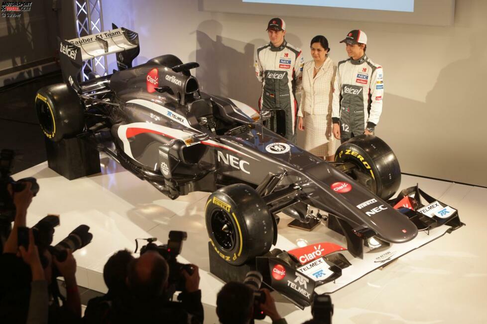 Alles neu beim Sauber-Launch in Hinwil: Nicht nur, dass der erfolgreiche C31-Designer James Key weg ist (Nachfolger: Matt Morris), greifen mit Nico Hülkenberg und Esteban Gutierrez auch zwei neue Fahrer ans Volant. Und: Erstmals führt Monisha Kaltenborn den Schweizer Rennstall als Teamchefin in eine neue Formel-1-Saison.