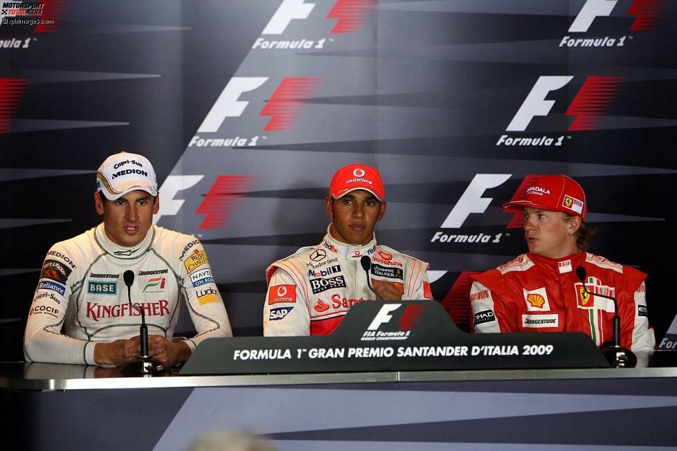 September 2009: Wieder ein gutes Ergebnis für Adrian Sutil. In der Qualifikation zum Großen Preis von Italien in Monza stellt er sein Auto in die erste Reihe. Er geht von Platz zwei in das Rennen, nimmt erstmals an der Top-3-Pressekonferenz teil.