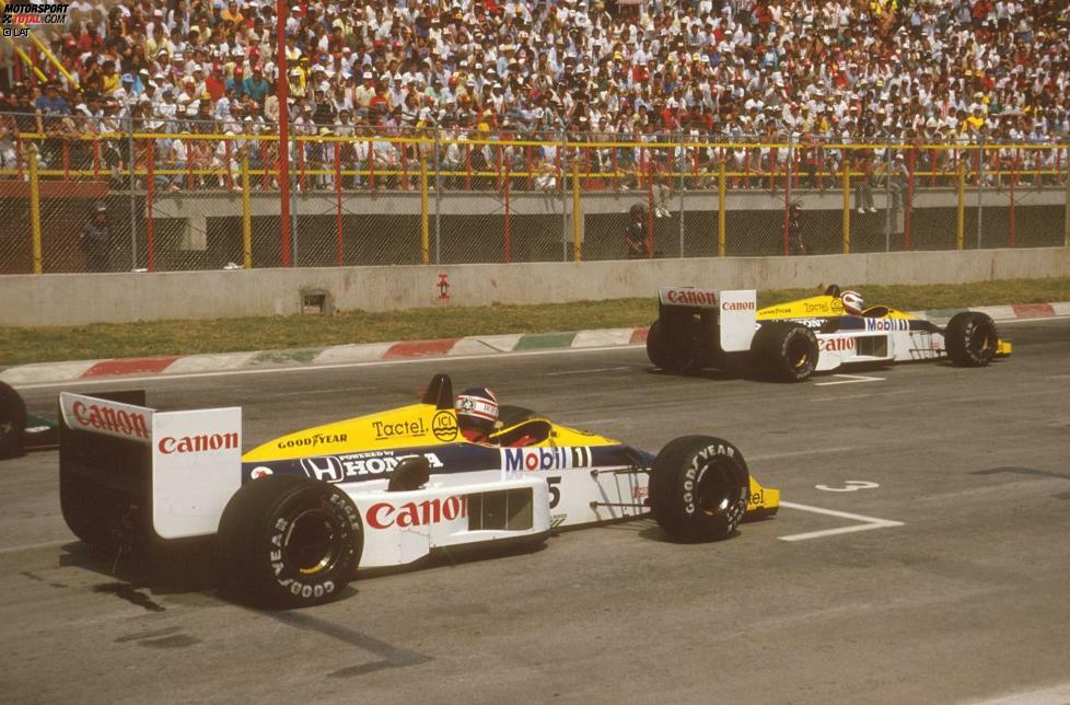 An eine Teamorder hätten sich diese beiden Rivalen bei Williams wohl ohnehin nicht gehalten: Nigel Mansell und Nelson Piquet mochten sich nicht und machten aus ihrer Abneigung auch in der Öffentlichkeit keinen Hehl. 