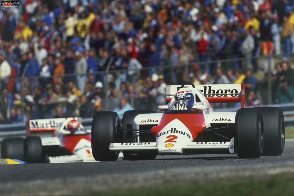 ...Niki Lauda. Der Österreicher schnappte Prost in der Saison 1984 den WM-Titel weg - mit einem halben Punkt Abstand im Saisonfinale in Portugal.