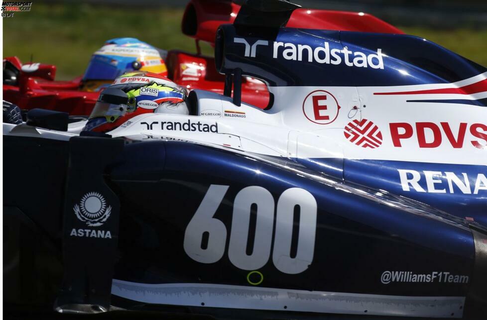 Der deutsche Grand Prix am Nürburgring stellt für Williams einen bedeutenden Meilenstein dar: Zum 600. Formel-1-Rennen gibt es eine Jubiläumslackierung auf dem Seitenkasten.