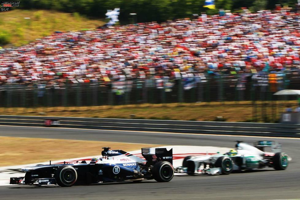 Ein Silberstreif am Horizont: In Ungarn holt Maldonado endlich den ersten WM-Punkt der Saison für Williams. Bottas hingegen fällt mit Motorschaden zum ersten Mal in seiner Karriere aus.