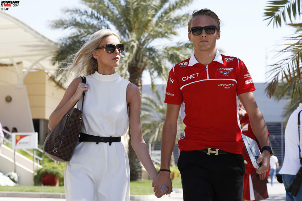 Max Chilton mit seiner Freundin Chloe Roberts. Auch seine Eltern Grahame und Nadine sind in Bahrain jedes Jahr dabei.