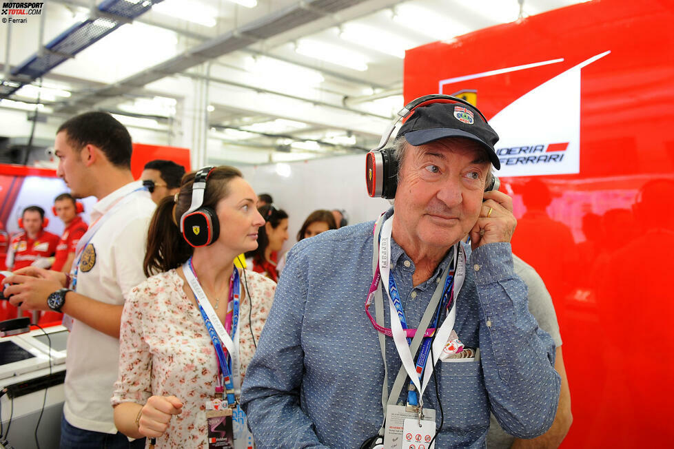 Ebenfalls glühender Racing-Fan und nicht zum ersten Mal bei der Formel 1 zu Gast: Pink-Floyd-Drummer Nick Mason in der Ferrari-Box.