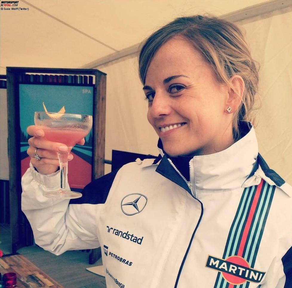 Gilt natürlich auch für Susie Wolff, die bei der Martini-Cocktail-Challenge ihr eigenes 