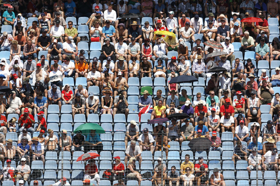 ... erfüllt sich aber nicht: Nur 52.000 Zuschauer kommen am Sonntag. Das sind weniger als in Silverstone schon am Donnerstag!