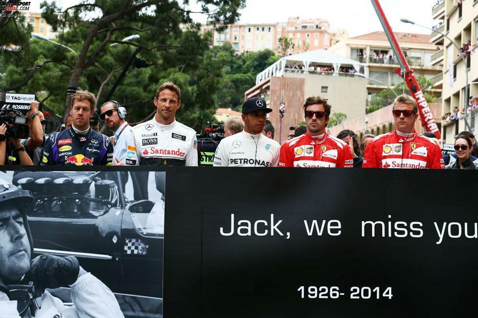 In Memoriam Jack Brabham: Die derzeit aktiven Formel-1-Weltmeister Sebastian Vettel, Jenson Button, Lewis Hamilton, Fernando Alonso und Kimi Räikkönen gedenken der australischen Legende, die am 19. Mai verstorben ist.
