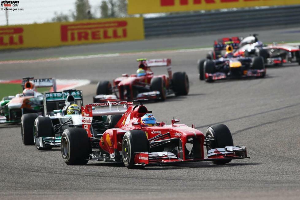 Dem in Führung liegenden Vettel kann somit nur noch Alonso gefährlich werden. Doch ein Schrecken fährt den Tifosi durch die Glieder, als ihnen klar wird, dass das DR-System am Ferrari defekt zu sein scheint.