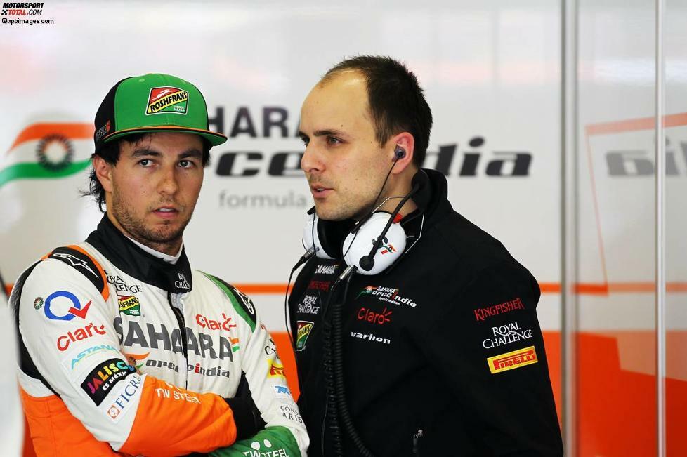 Teamkollege Sergio Perez will in Spanien die Muskeln spielen lassen: 