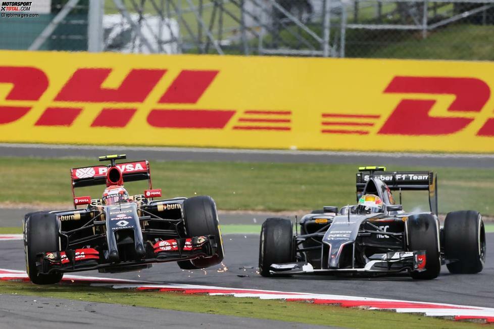 ...Maldonado kommt in Silverstone rechtzeig wieder auf den Boden zurück...