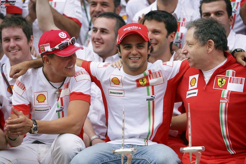 Schumacher bleibt dem Team allerdings in beratender Funktion erhalten und unterstützt damit nicht nur Ferrari im Allgemeinen, sondern auch den kleinen Brasilianer im Speziellen, der sich 2007 Räikkönen geschlagen geben muss. Der Finne holte sich nämlich prompt die Weltmeisterschaft im Jahr 1 nach 