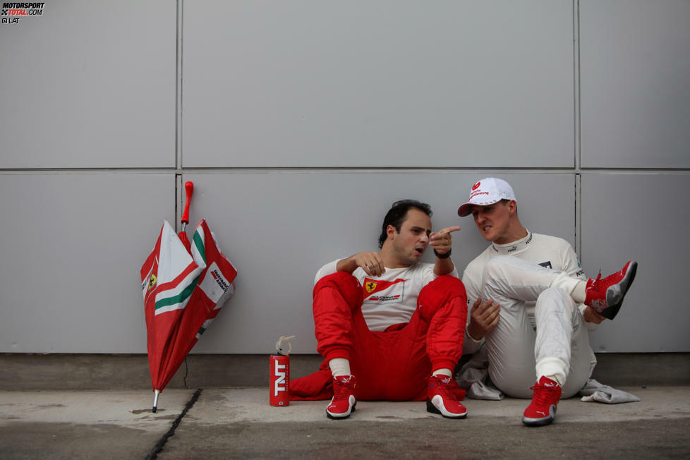 Heute wünscht sich Massa, mit seinem alten Freund Schumacher noch einmal im Fahrerlager über die Formel 1 fachsimpeln zu können.