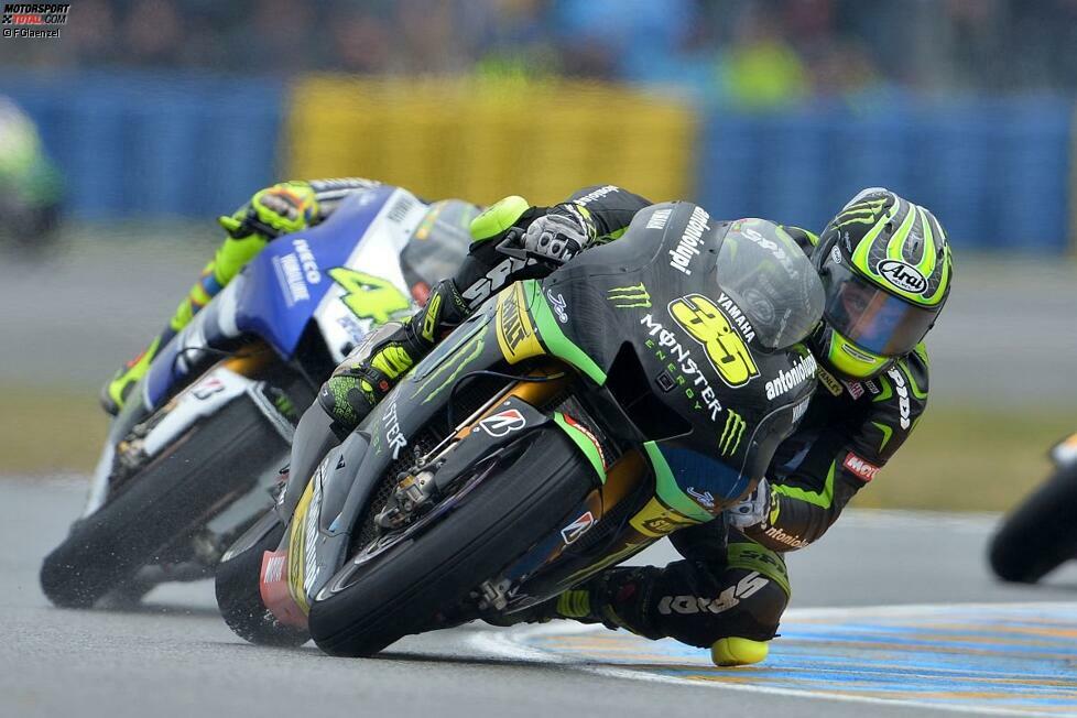 Beim verregneten Grand Prix in Le Mans leistete sich Crutchlow keine Fehler und stand als einziger Yamaha-Pilot auf dem Podium.