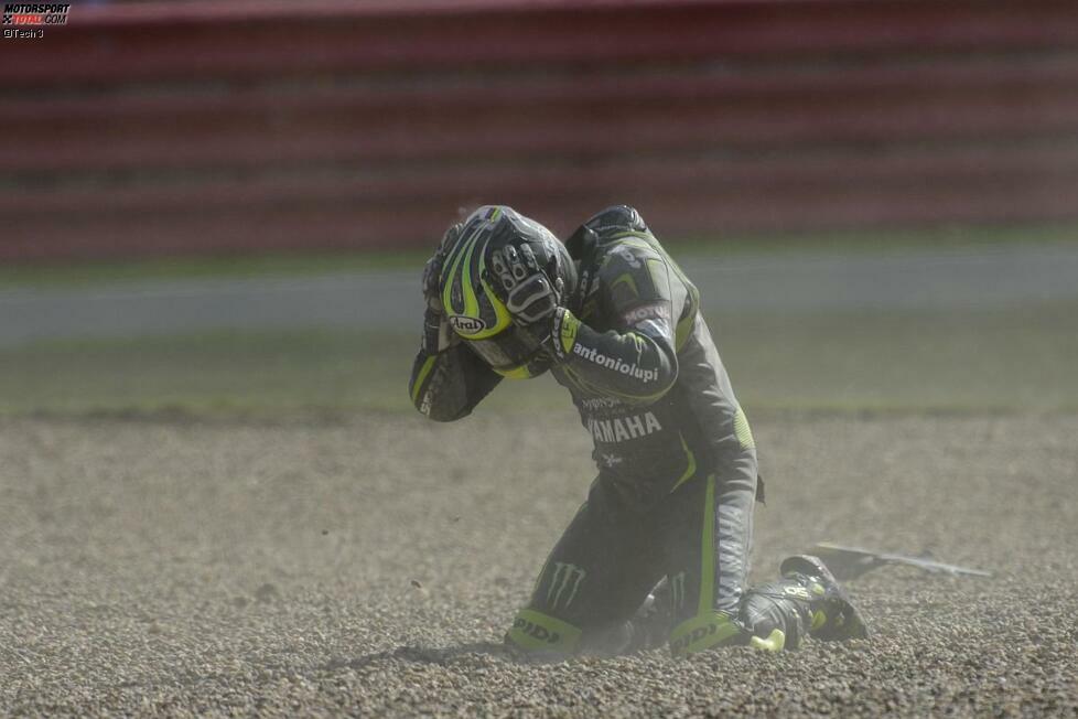 Wie in den beiden vergangenen Jahren auch hatte Crutchlow beim Heimspiel in Silverstone kein Glück. In den Trainings stürzte der Tech-3-Pilot mehrfach und kämpfte mit starken Schmerzen im Arm. Im Rennen rettete sich der Yamaha-Pilot über die Distanz und kam als Siebter ins Ziel.