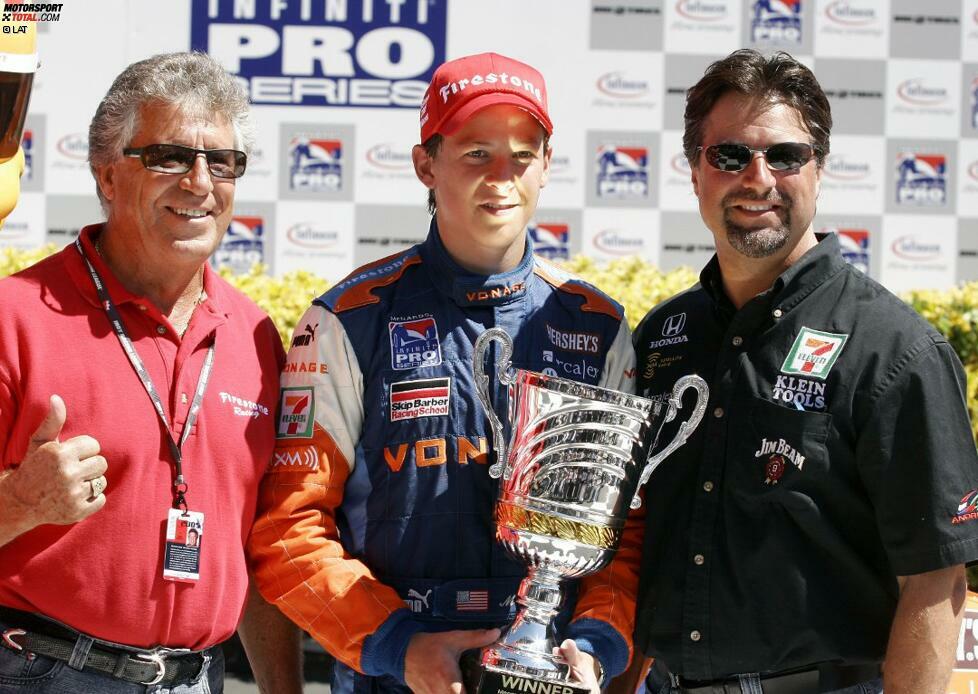 Marco Andretti (geb. am 13.03.1987) macht 2005 bei den IndyLights auf sich aufmerksam, wo er sechs Rennen fährt und drei Rennen gewinnt (hier in Sonoma).