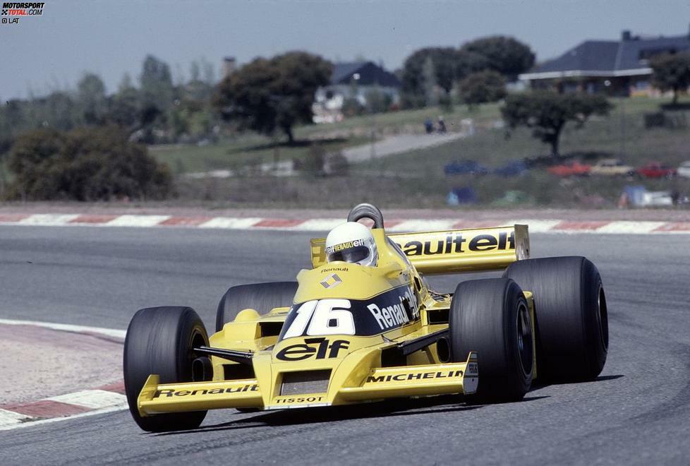 Zur Saison 1979 dockt Arnoux bei Renault an, doch die erste Saisonhälfte steht überwiegend im Zeichen von Ausfällen. Einzig in Jarama (Foto) gelingt ihm eine Zielankunft - auf Platz neun.