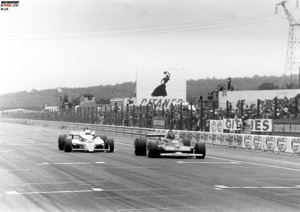 ... legendären Duell der beiden im Kampf um Platz zwei. Villeneuve setzt sich nach mehreren Berührungen schließlich knapp durch.