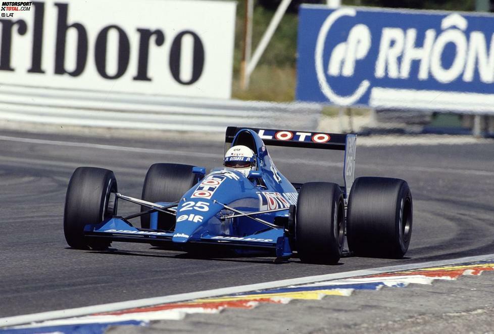 Die Saison 1989 markiert für Arnoux mit dem Ligier-Ford JS33 die letzte seiner Karriere. Höhepunkt ist Platz fünf beim Regen-Grand-Prix von Kanada in Montreal. Beim Heimspiel in Le Castellet (Foto) fällt er aus und beschließt seinen Rücktritt zum Jahresende.