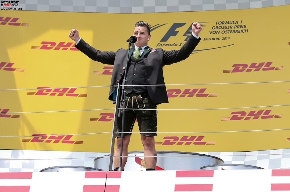 Sogar die Nationalhymne wurde in Lederhosen intoniert.