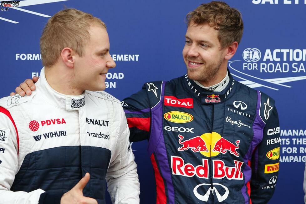 Doch der heimliche Held des Qualifyings ist Valtteri Bottes. Der junge Finne nutzt bei wechselhaften Bedingungen die Gunst der Stunde und stellt seinen unterlegenen Williams sensationell auf Startplatz drei. Den Schulterklopfer vom Weltmeister gibt es obendrauf.
