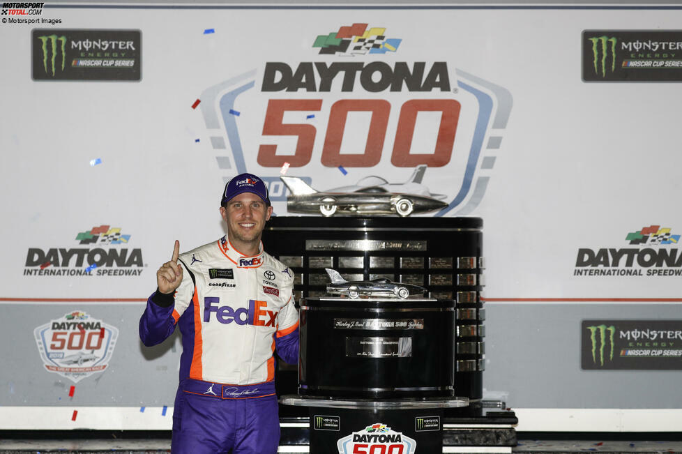 2019: Der zweite Daytona-500-Sieg für Denny Hamlin - diesmal mit regelrecht komfortablen 0,138 Sekunden Vorsprung.
