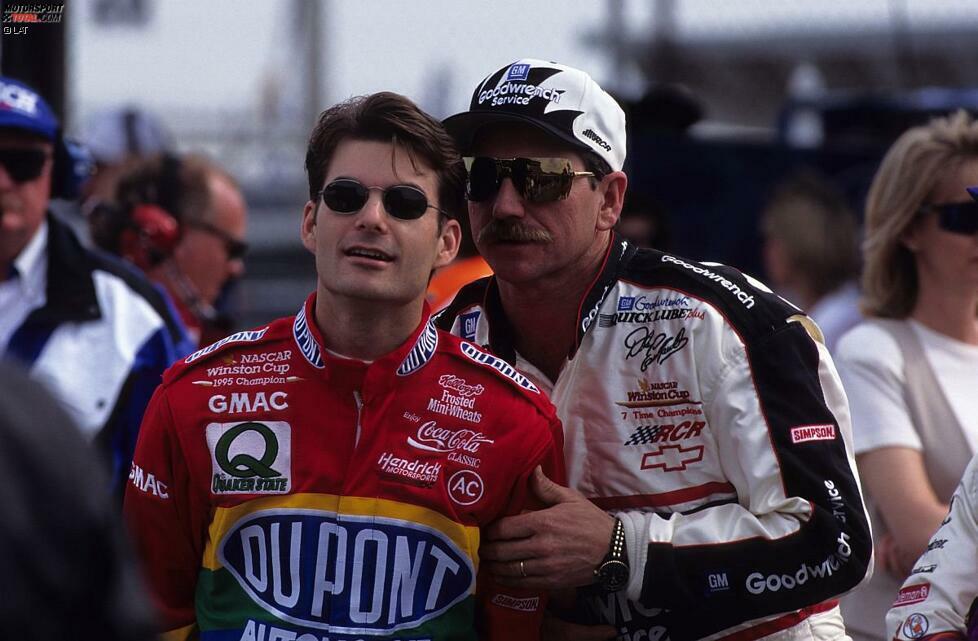 Nicht nur Daytona steht im Zeichen eines faszinierenden NASCAR-Duells: Der junge Jeff Gordon gegen Altmeister Dale Earnhardt.