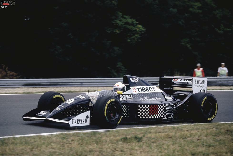 Weil sich Karl Wendlinger am gleichen Wochenende bei einem Unfall in der Hafenschikane schwer verletzte, sicherten sich die Schweizer die Dienste de Cesaris' für neun Rennen. Er hätte zwei weitere fahren können, weil Wendlingers Rückkehr überraschend abgeblasen wurde, war im Urlaub aber nicht erreichbar und wurde deshalb durch JJ Lehto ersetzt.