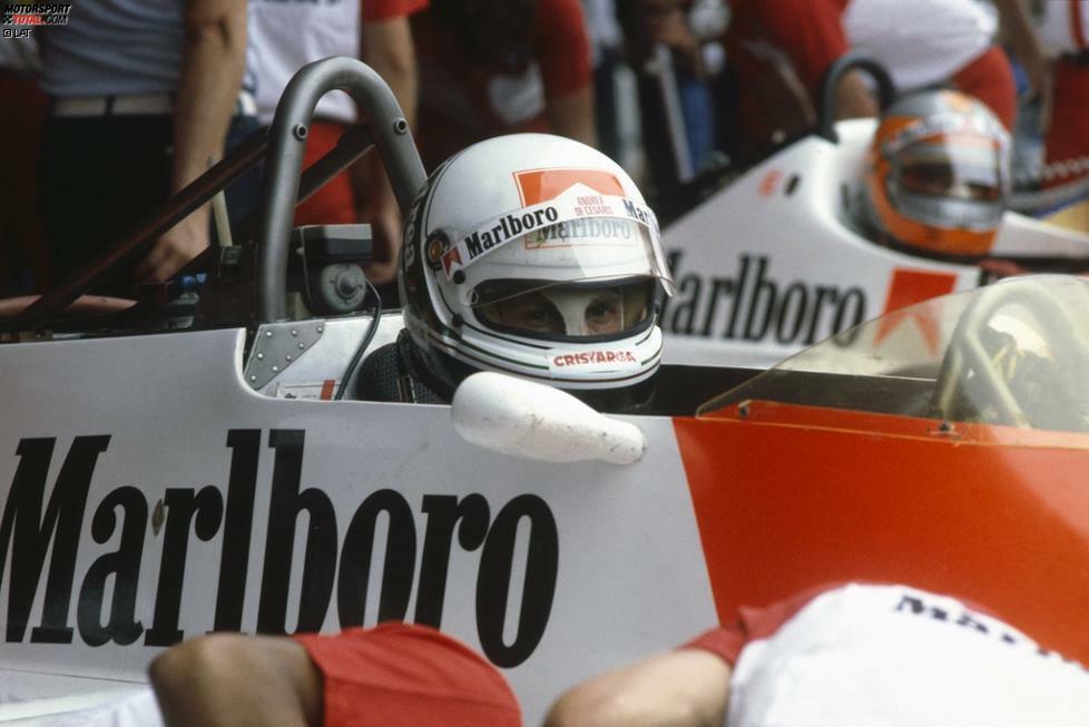 Trotzdem ebnete Dennis mit der Verschmelzung seines Formel-2-Teams Project 4 seinem Zögling im Jahr darauf den Weg zu McLaren. In Imola holte de Cesaris seine ersten WM-Punkte, beendete aber nur sechs von 14 Rennen und baute in allen Sessions insgesamt 18 Unfälle. James Hunt kommentiert süffisant: "Es sieht so aus, als wäre er nicht in der Lage, nicht zu crashen."